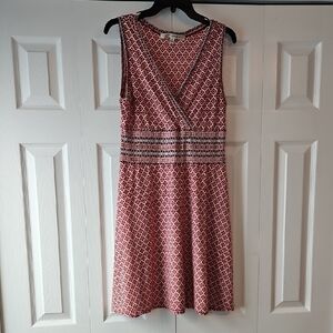 Max Studio Red and Black Geometric Midi Dress